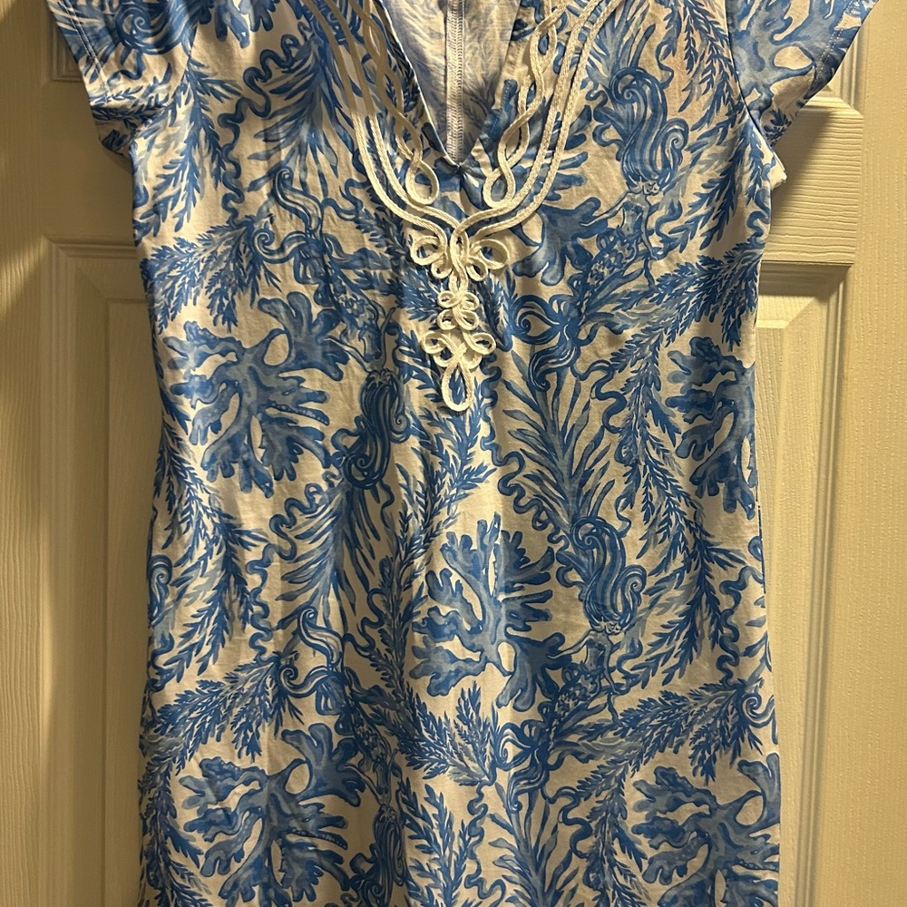 Lilly Pulitzer Blue and White Patterned Dress